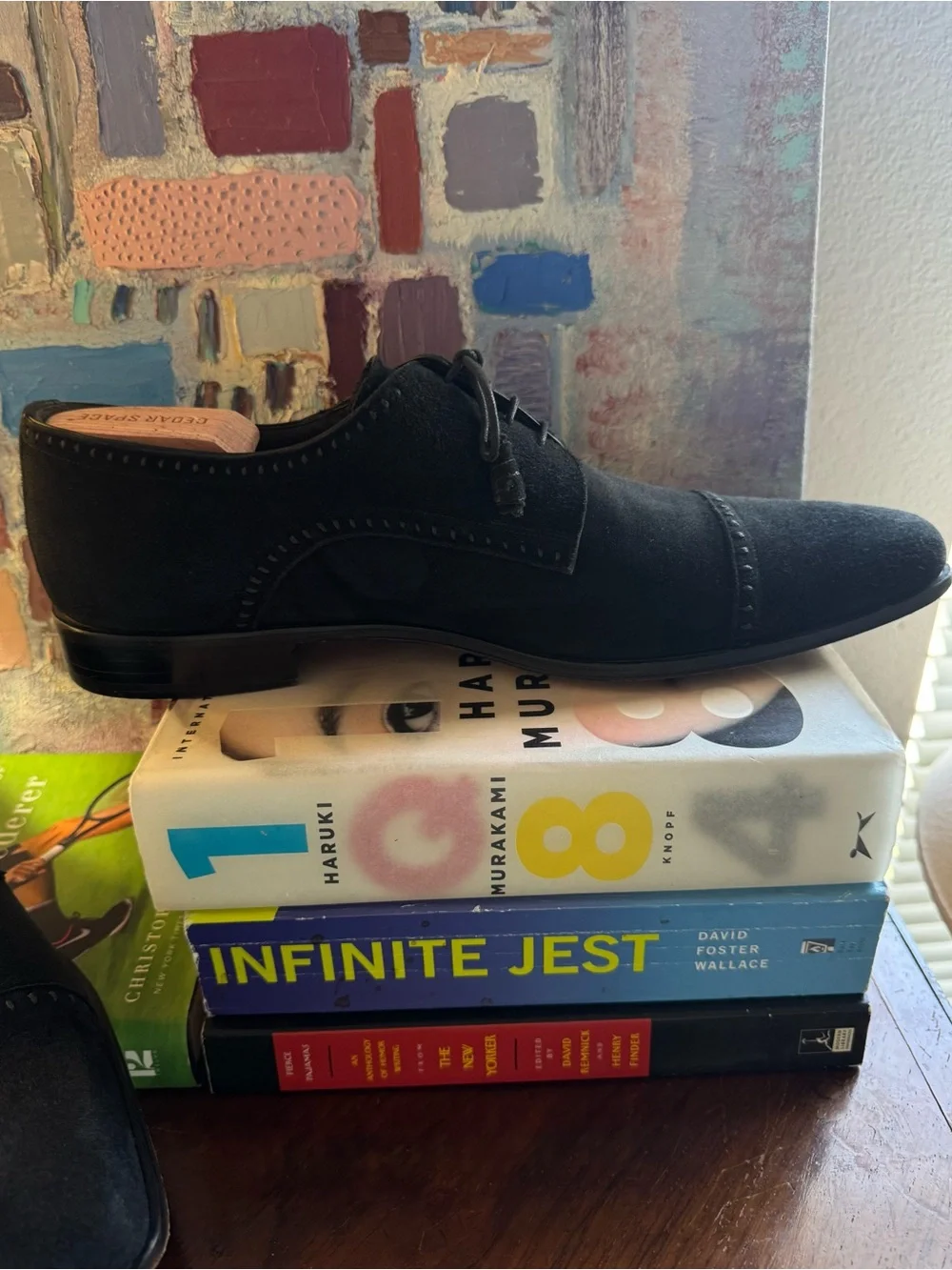 Rare Mezlan Black Suede Cap Toe Oxfords With Elongated Soft Chisel Toe 11.5 D